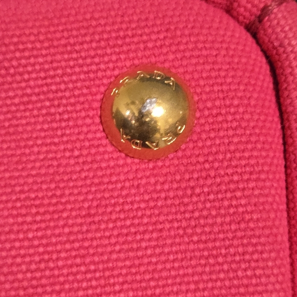 Prada Canapa Logo Satchel Pink With Strap And Entrupy Certificate - Picture 11 of 17